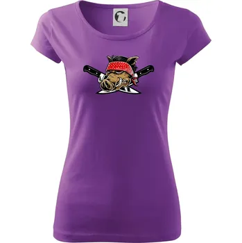 Dámské tričko Divočák nože - Dámské triko Pure - XS ( Fialová )