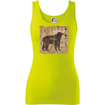 Dámské tričko Egyptské hieroglyfy medvěd - Dámské tílko - XS ( Limetková )