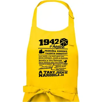 Kuchyňská zástěra 1942 v kostce - Dámská zástěra na vaření - Univerzální velikost ( Žlutá )