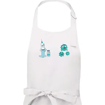 Kuchyňská zástěra Očkování a virus - Dámská zástěra na vaření - Univerzální velikost ( Bílá )