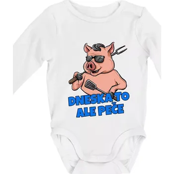 Dneska to ale peče - Body kojenecké s dlouhým rukávem - Dlouhý r. do 3 měs ( Bílá )