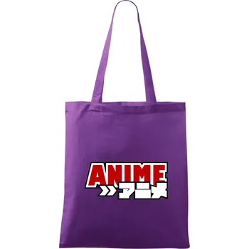 Anime nápis červený - Taška bavlněná - 42 x 38 cm ( Fialová )