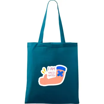 I am vaccinated - Taška bavlněná - 42 x 38 cm ( Petrolejová )