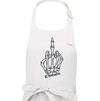 Kuchyňská zástěra Radiolog prostředníček - Dámská zástěra na vaření - Univerzální velikost ( Bílá )