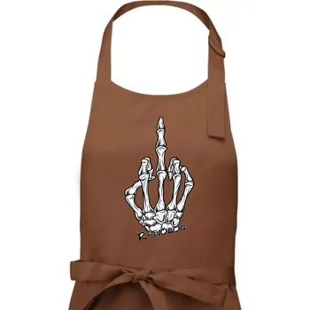 Kuchyňská zástěra Radiolog prostředníček - Pánská zástěra na vaření - Univerzální velikost ( Kakaová )