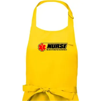 Kuchyňská zástěra Nurse My Job Is To Save Your Ass Not Kiss It - Dámská zástěra na vaření - Univerzální velikost ( Žlutá )