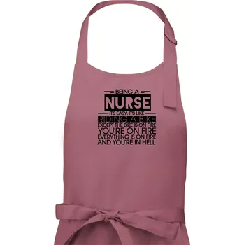 Kuchyňská zástěra Being a nurse - bike - Dámská zástěra na vaření - Univerzální velikost ( Starorůžová )