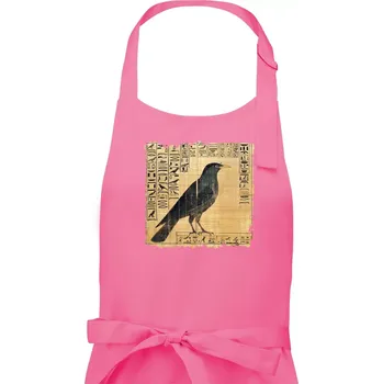 Kuchyňská zástěra Egyptské hieroglyfy pták - Pánská zástěra na vaření - Univerzální velikost ( Růžová )