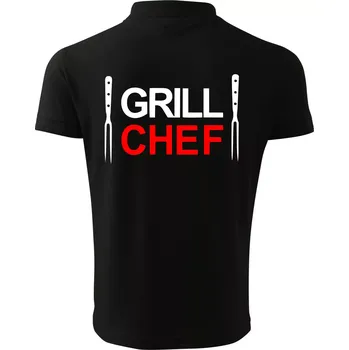 Pánská košile Grilování - Grill Chef - Polokošile pánská Pique Polo 203 - M ( Černá )