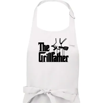 Kuchyňská zástěra The Grillfather - Pánská zástěra na vaření - Univerzální velikost ( Bílá )