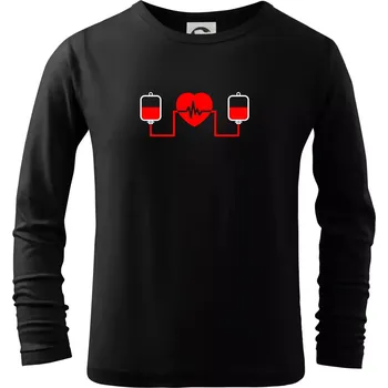 Chlapecké tričko Zdravotnická výměna krve - Triko dětské Long Sleeve - 146 cm/10 let ( Černá )