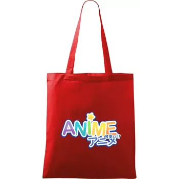 Nákupní taška Anime nápis duhový - Taška bavlněná - 42 x 38 cm ( Červená )