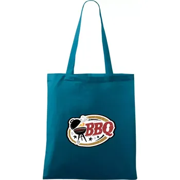 BBQ logo - Taška bavlněná - 42 x 38 cm ( Petrolejová )