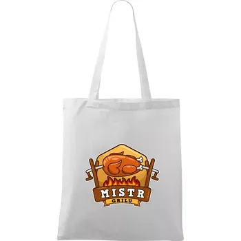 Nákupní taška Mistr grilu kuře - Taška bavlněná - 42 x 38 cm ( Bílá )