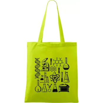 Laboratoř - ikony - Taška bavlněná - 42 x 38 cm ( Limetková )