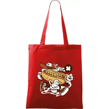 Nákupní taška Hotdogátor - Taška bavlněná - 42 x 38 cm ( Červená )