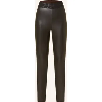 Dámské legíny Cambio Dámské Legíny Randa V Koženém Vzhledu, tmavě hnědá, 40