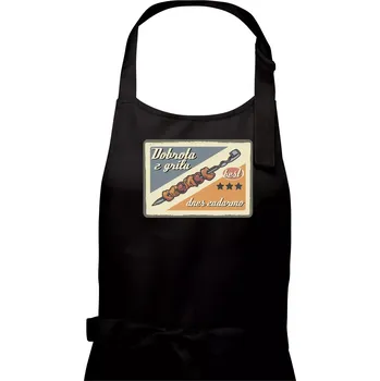 Kuchyňská zástěra Dobrota z grilu - Dámská zástěra na vaření - Univerzální velikost ( Černá )