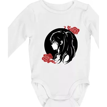 Kojenecký body Anime dívka - Body kojenecké s dlouhým rukávem - Dlouhý r. do 3 měs ( Bílá )