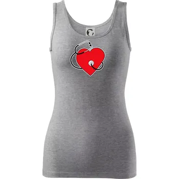 Dámské tričko Internista srdce - Dámské tílko - XS ( Tmavě šedý melír )