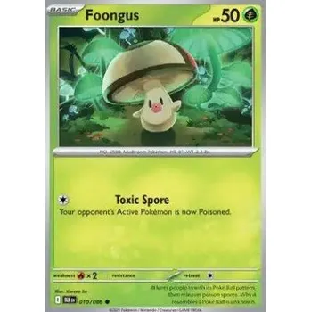 Sběratelská karetní hra Pokémon BLK 010/086 Foongus - Black Bolt Stav: Near Mint, Verze: REVERSE HOLO