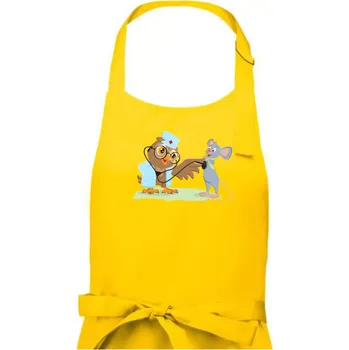 Kuchyňská zástěra Sova veterinář - Dámská zástěra na vaření - Univerzální velikost ( Žlutá )