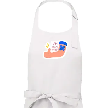 Kuchyňská zástěra I am vaccinated - Dámská zástěra na vaření - Univerzální velikost ( Bílá )
