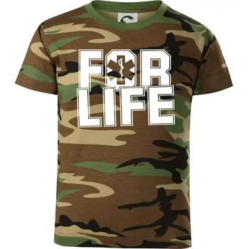 Chlapecké tričko For Life - Dětské maskáčové triko - 122 cm/6 let ( Hnědý maskáč )