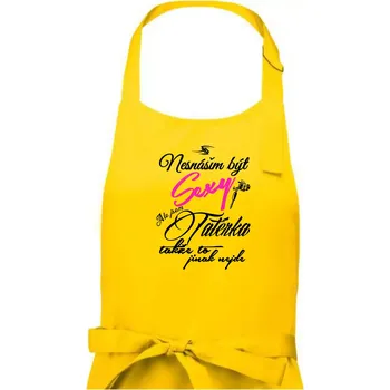 Kuchyňská zástěra Nesnáším být sexy - Tatérka - Dámská zástěra na vaření - Univerzální velikost ( Žlutá )