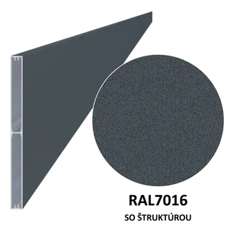 Plot Hliníková plotová lamela 200x16 mm, tvar obdélník, antracit (RAL7016) se strukturou 6 m +/-5mm (AL-PV11-AS-6)