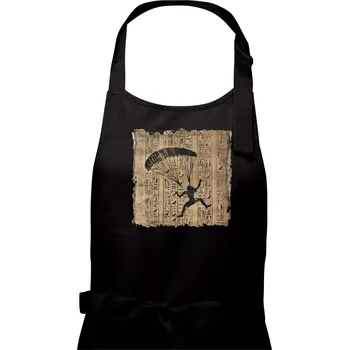 Kuchyňská zástěra Egyptské hieroglyfy paraglide - Pánská zástěra na vaření - Univerzální velikost ( Černá )