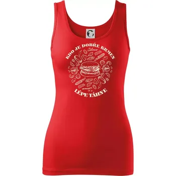 Dámské tričko Kdo je dobře krmen lépe táhne - Dámské tílko - XL ( Červená )