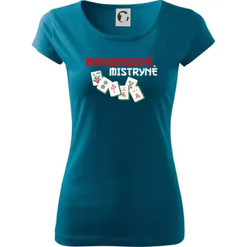 Dámské tričko Mahjongová mistryně - Dámské triko Pure - M ( Petrolejová )