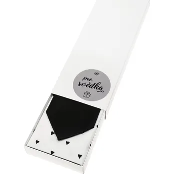 Kravata Avantgard Dárkový set Pro svědka - Kravata s kapesníčkem v papírové krabičce, 919-0822329, Černá