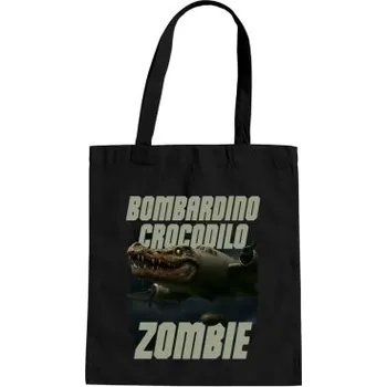 Žertovný předmět Bombardino Crocodilo zombie - krokodýl bombardér - Italian Brainrot - taška s potiskem- Tričkový.cz