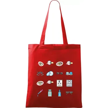 Nákupní taška Oční lékař ikony - Taška bavlněná - 42 x 38 cm ( Červená )