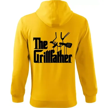 Pánská mikina The Grillfather - Mikina s kapucí na zip trendy zipper - XL ( Žlutá )