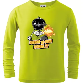Chlapecké oblečení Dneska to bude bomba - Triko dětské Long Sleeve - 134 cm/8 let ( Limetková )
