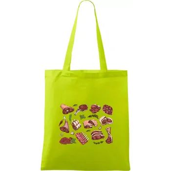 Maso na gril - Taška bavlněná - 42 x 38 cm ( Limetková )