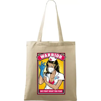 Nákupní taška Corona Nurse warrior - Taška bavlněná - 42 x 38 cm ( Naturální )
