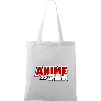 Anime nápis červený - Taška bavlněná - 42 x 38 cm ( Bílá )