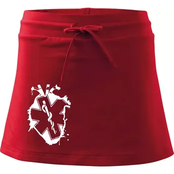 Dámská sukně Zdravotnické srdce - Sportovní sukně - two in one - XL ( Červená )