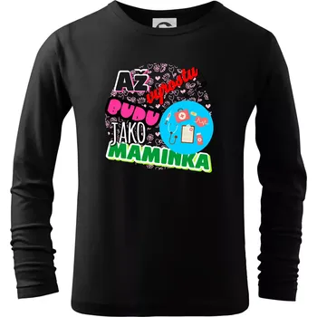 Chlapecké tričko Až vyrostu budu jako maminka - zdravotní sestřička - Triko dětské Long Sleeve - 158 cm/12 let ( Černá )