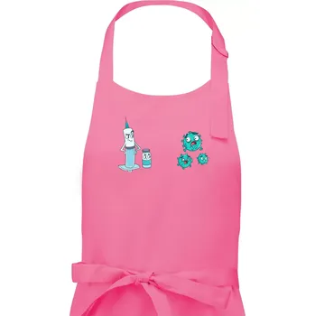 Kuchyňská zástěra Očkování a virus - Pánská zástěra na vaření - Univerzální velikost ( Růžová )