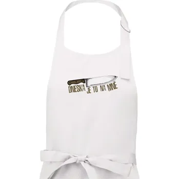 Kuchyňská zástěra Dneska je to na mně - Pánská zástěra na vaření - Univerzální velikost ( Bílá )
