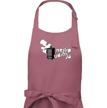 Kuchyňská zástěra Nejlíp udím já - Dámská zástěra na vaření - Univerzální velikost ( Starorůžová )