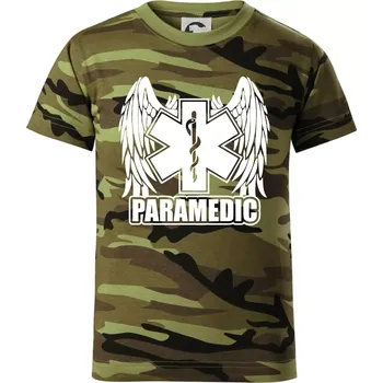Paramedic - Dětské maskáčové triko - 146 cm/10 let ( Zelený maskáč )