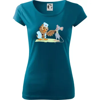 Sova veterinář - Dámské triko Pure - XS ( Petrolejová )