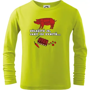 Dětská móda Důležité je, jaký jsi uvnitř - Triko dětské Long Sleeve - 146 cm/10 let ( Limetková )