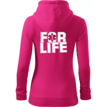 Dámská mikina For Life - Dámská mikina trendy zipper s kapucí - 2XL ( Purpurová )